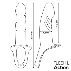 Action Kevin Hollow Strap On Dildo and Harness L