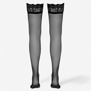 Cottelli Legwear Black Stay Up Stockings