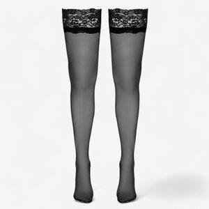Cottelli Legwear Black Stay Up Stockings
