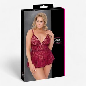 Cottelli Curves Cottelli Curves Punainen Babydoll & Avotangat
