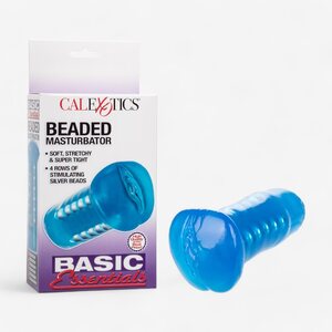 California Exotics Beaded Masturbator Tekopillu - Sininen