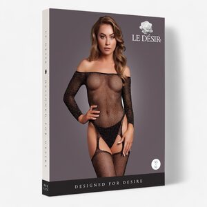 Le Desir Shimmering Off the Shoulder Bodystocking