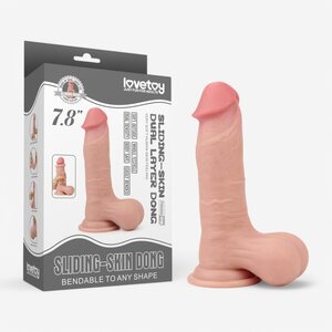 Lovetoy Dildo Sliding Skin Dual Layer Dong 19 cm