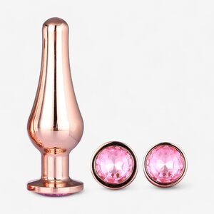 Dream Toys Rose Gold Metal Butt Plug Set – 3 Sizes (S–M–L)