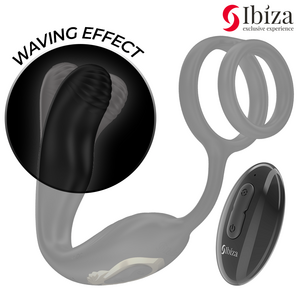 Ibiza Rotating Anal Plug & Vibrating Cock Ring – Remote Controlled for Men