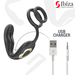 Ibiza Rotating Anal Plug & Vibrating Cock Ring – Remote Controlled for Men