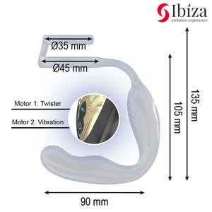 Ibiza Rotating Anal Plug & Vibrating Cock Ring – Remote Controlled for Men
