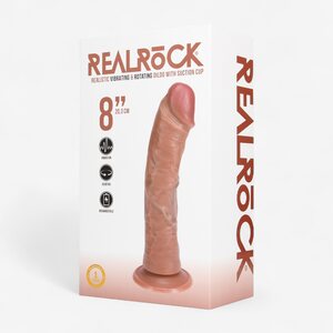 Real Rock Vibrating & Rotating Realistic Dildo 8” – Suction Cup & Rechargeable