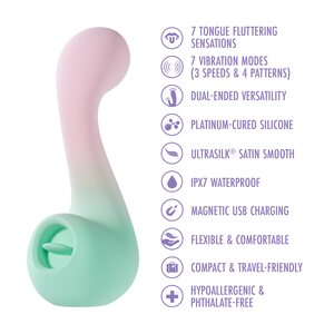 Blush Novelties Melody Tongue Vibrator – Dual-Ended Pleasure for Clit and G-Spot