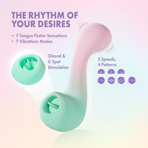Blush Novelties Melody Tongue Vibrator – Dual-Ended Pleasure for Clit and G-Spot