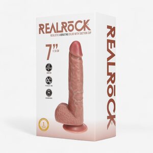Real Rock Vibrating Realistic Dildo 18 cm – Suction Cup & Harness Compatible