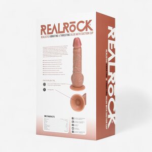Real Rock Vibrating & Thrusting Realistic Dildo 8" – With Suction Cup & Balls