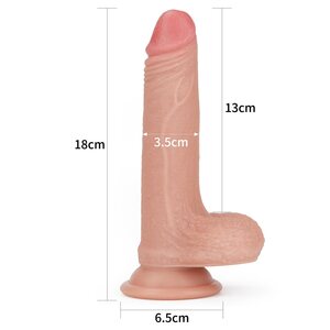 Lovetoy Nature Cock – Dual-Layered Realistic Silicone Dildo with Suction Cup 7”