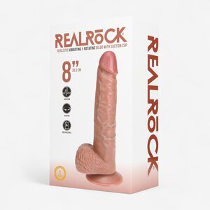 Real Rock Pyörivä Värisevä Dildo 20 cm – Realistinen Iho & Imukuppi