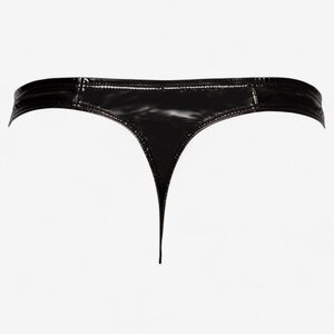 Black Level Men’s Vinyl Thong – Wetlook, Black
