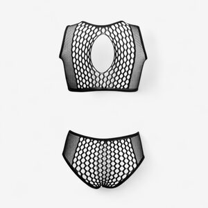 Le Desir Tempt Me Fishnet Set – Two Piece Keyhole Lingerie in One Size