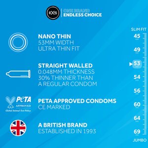 EXS Condoms Nano Thin Vegan Condoms 48 pcs – UltraFeel Edition
