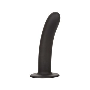 CalExotics Boundless Smooth Silicone Dildo 7” / 17.8 cm – Black with Suction Cup & Harness Compatible