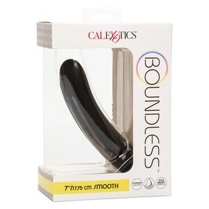 CalExotics Boundless Smooth Silicone Dildo 7” / 17.8 cm – Black with Suction Cup & Harness Compatible