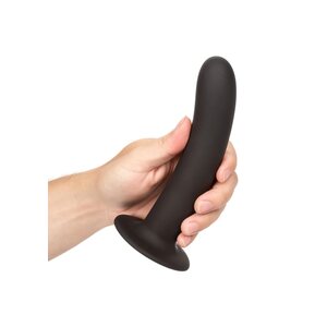 CalExotics Boundless Smooth Silicone Dildo 7” / 17.8 cm – Black with Suction Cup & Harness Compatible