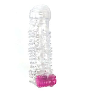 A-Gusto Vibrating Textured Penis Sleeve – With Clitoral Stimulator
