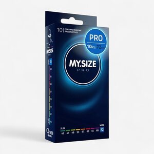 My.Size PRO 72 mm – Extra Suuret Hypoallergeeniset Kondomit 10 kpl