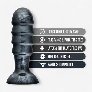 Blush Novelties Jet Bruiser – XL Butt Plug Ø 5.7 cm with Suction Cup (Carbon Black)