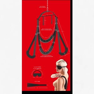 Bad Kitty Love Swing – Ceiling Sex Swing with Whip & Blindfold (100 kg)