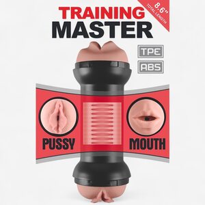 Training Master – Double-Sided Stroker (Mouth & Pussy) 22 cm