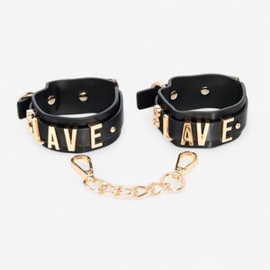 LateToBed SLAVE Rannekahleet – Musta & Kultainen Ketju
