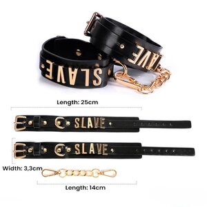 LateToBed Slave Ankle Cuffs with Golden Chain – Adjustable & Stylish