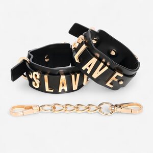 LateToBed Slave Ankle Cuffs with Golden Chain – Adjustable & Stylish