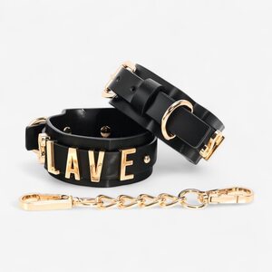 LateToBed Slave Ankle Cuffs with Golden Chain – Adjustable & Stylish