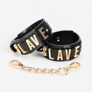 LateToBed Slave Ankle Cuffs with Golden Chain – Adjustable & Stylish