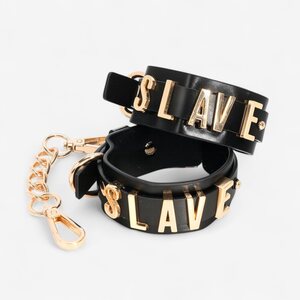 LateToBed Slave Ankle Cuffs with Golden Chain – Adjustable & Stylish