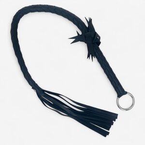 LateToBed RAIDED FLOGGER 85 cm – Long Woven BDSM Whip with Ring
