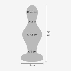 Toy Joy Buttocks The Batter – metallinhohtoinen silikoninen anaalitappi 12 cm (Ø 4,5 cm), sininen