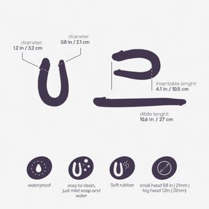 Crushious Deep Diver Duo – Tupladildo 27 cm + Anal-liukuvoide 50 ml (Pinkki/Violetti)