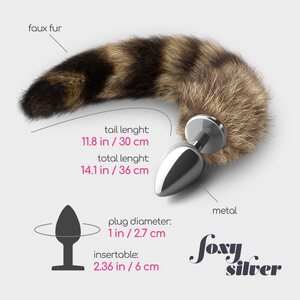 Crushious Foxy Silver – Metallinen Anaalitappi Kettuhännällä