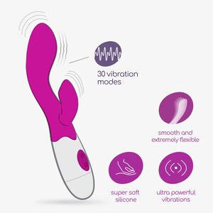 Crushious Cherie Rabbit Duo – 30 Vibrations, 50 ml Water-Based Lube & Batteries Included