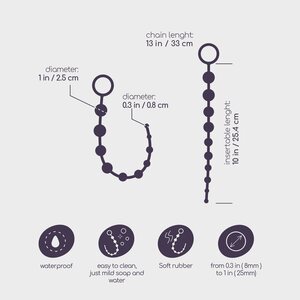 Crushious 10-Bead Anal Chain – Soft & Flexible with Safety Ring