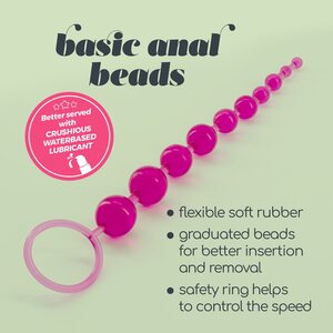 Crushious 10-Bead Anal Chain – Soft & Flexible with Safety Ring