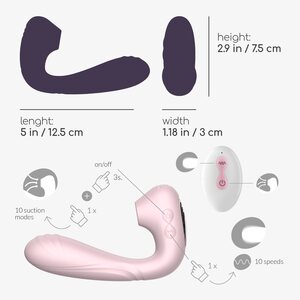 Crushious Pookie+ Remote Controlled Duo Stimulator – Clitoral Suction & G-Spot Vibrator