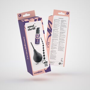 Crushious Anal Thrill – 3-in-1 kit: anal douche 90 ml + water-based anal lube 50 ml + 10-bead chain