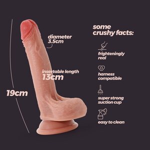 Crushious Inviktus Liquid Silicone Dildo 19 cm – Ultra-Realistic with Suction Cup