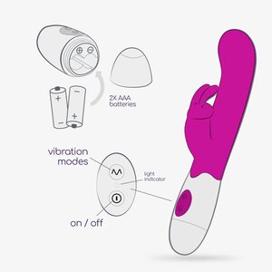 Crushious Jigglie – Rabbit Vibrator with 30 Modes + Water-Based Lubricant & Free Batteries