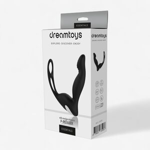 Dream Toys P-Pleaser – Prostate Vibrator with Dual Cock & Ball Ring (Rechargeable, 9 Modes)