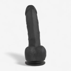 Obsidian Curve – Silicone Suction Cup Dildo 18 cm, realistic & harness-compatible