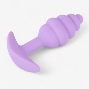 Cuties Mini Butt Plug for Beginners – Spiral Silicone 7.5 cm (Purple)