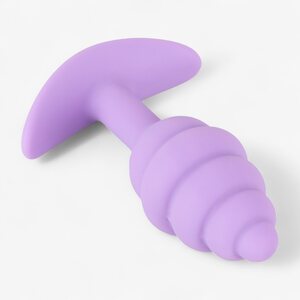 Cuties Mini Butt Plug for Beginners – Spiral Silicone 7.5 cm (Purple)